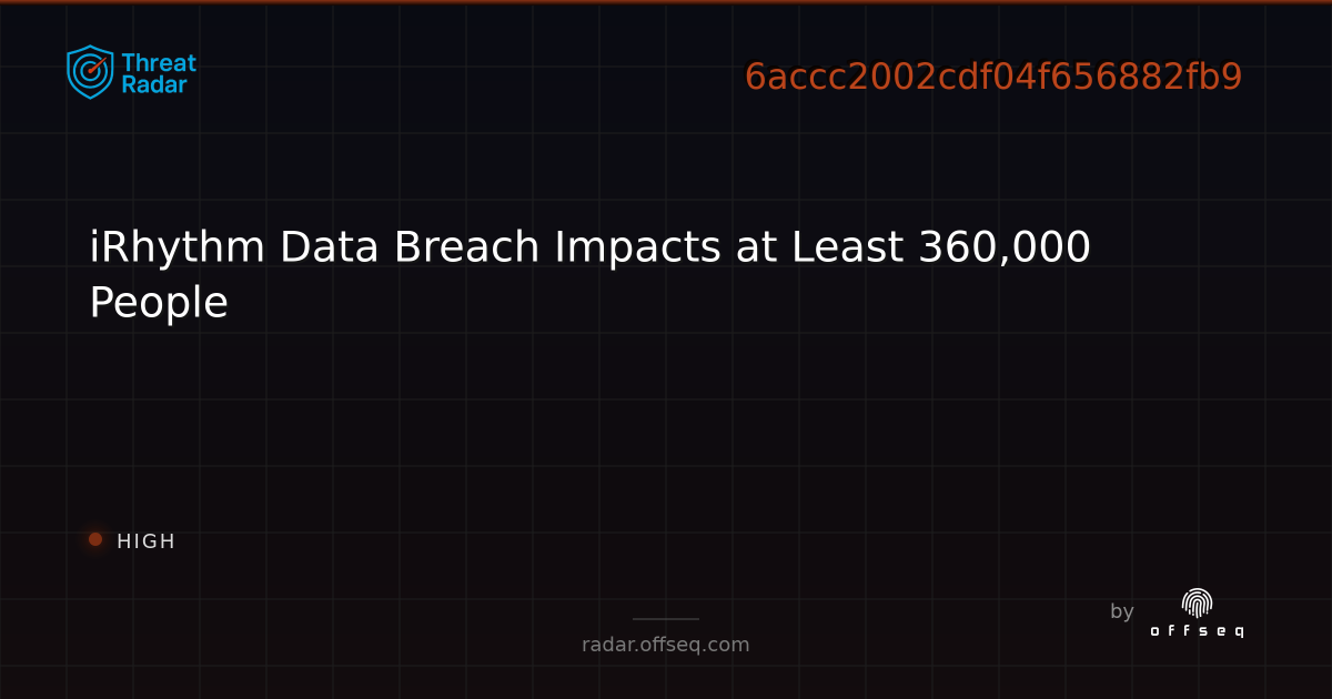 iRhythm Data Breach Impacts at Least 360,000 People | Threat Radar
