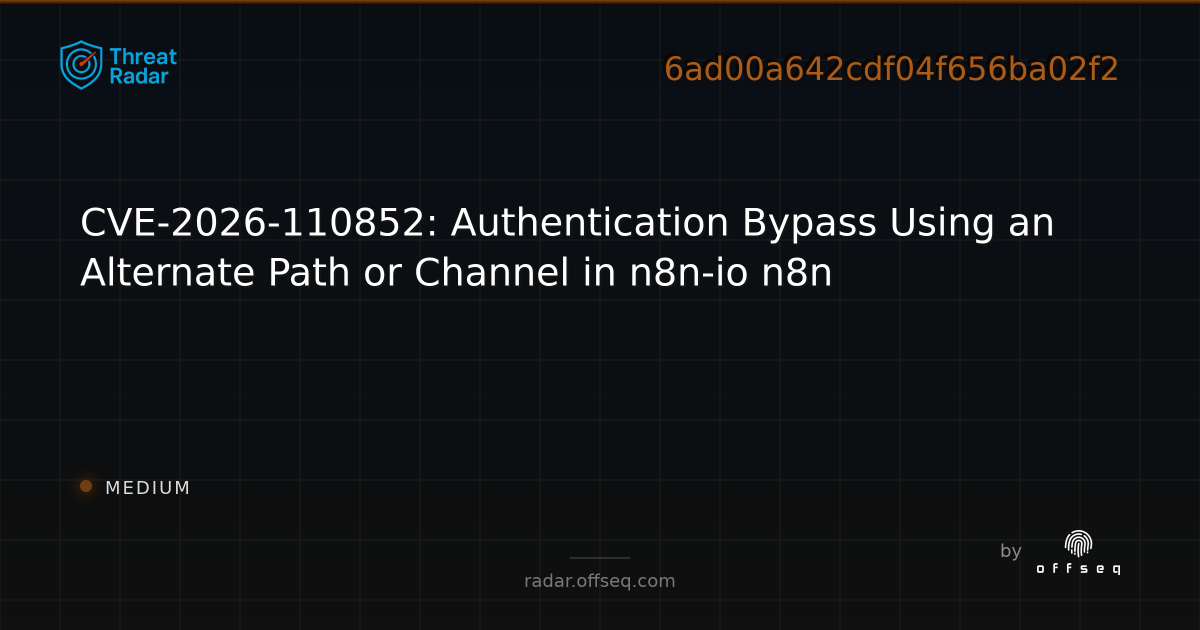 CVE-2026-110852: Authentication Bypass Using an Alternate… | Threat Radar