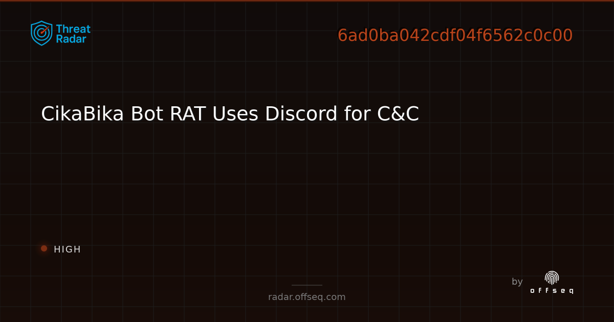 CikaBika Bot RAT Uses Discord for C&C | Threat Radar