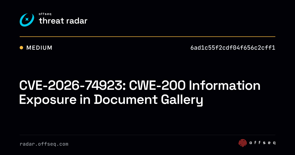 CVE-2026-74923: CWE-200 Information Exposure in Document… | Threat Radar
