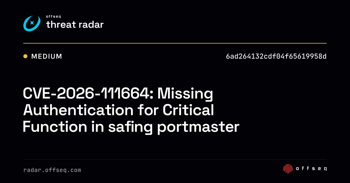 CVE-2026-111664: Missing Authentication for Critical… | Threat Radar