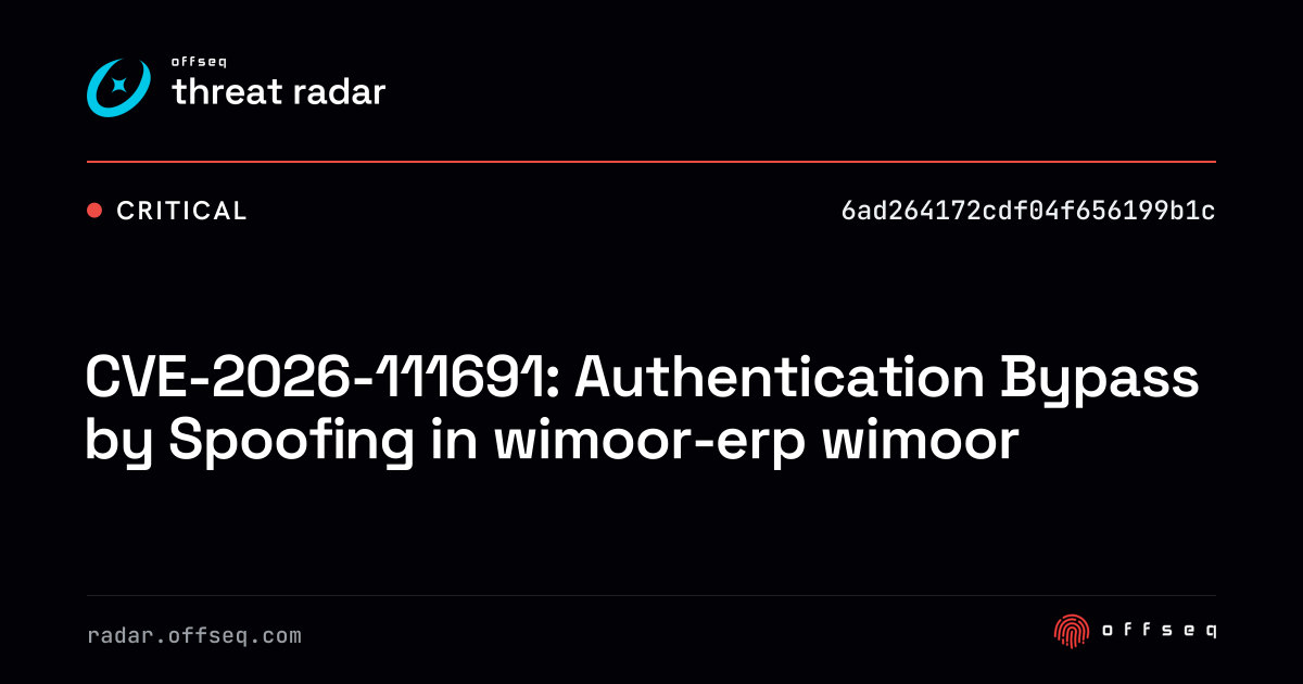 CVE-2026-111691: Authentication Bypass by Spoofing in… | Threat Radar