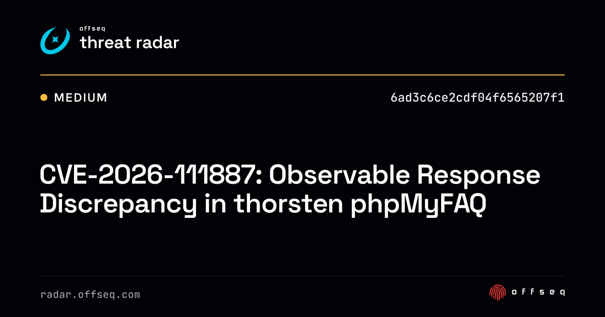 CVE-2026-111887: Observable Response Discrepancy in… | Threat Radar
