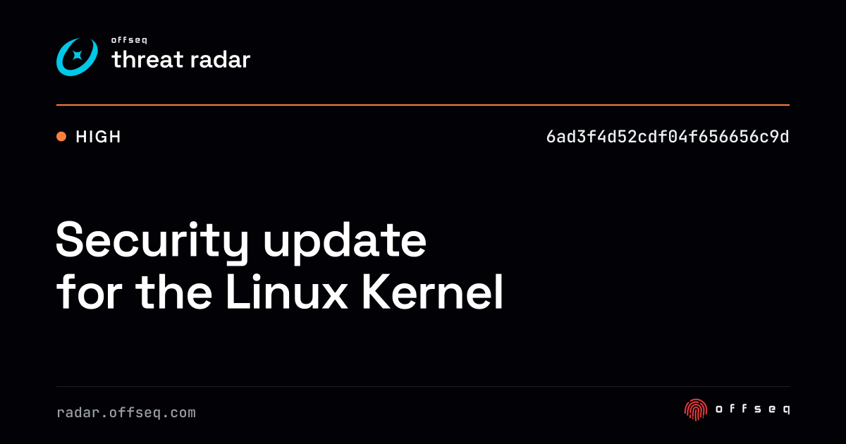 Security update for the Linux Kernel | Threat Radar
