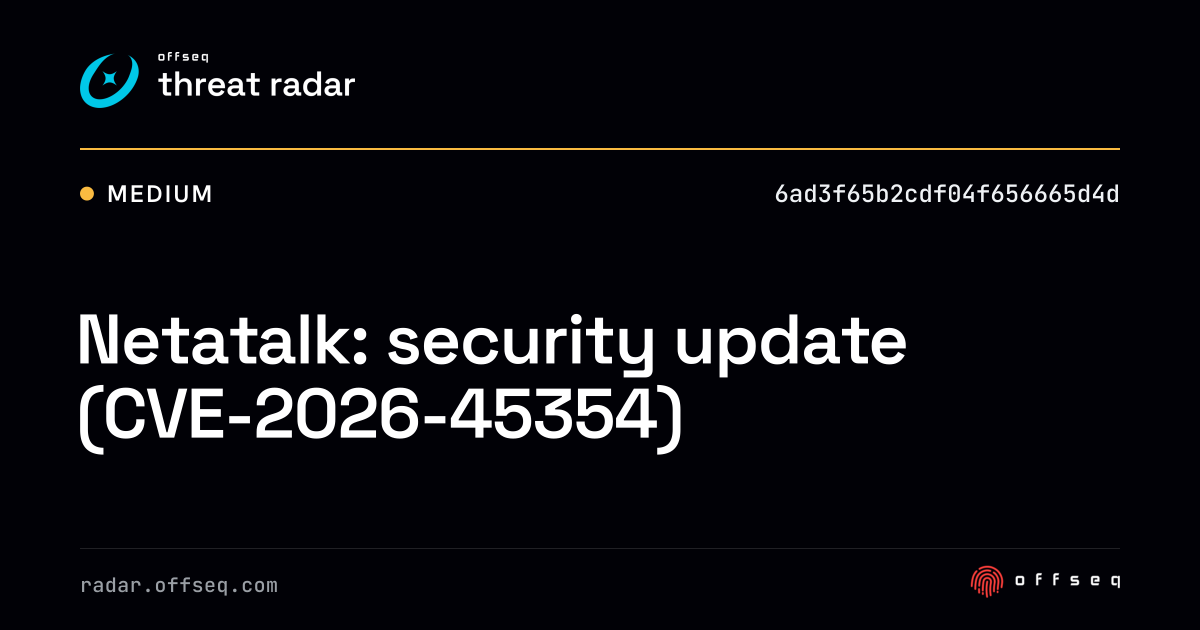 Netatalk: security update (CVE-2026-45354) | Threat Radar