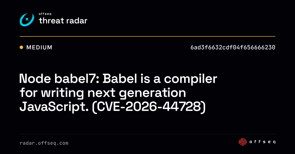 Node babel7: Babel is a compiler for writing next… | Threat Radar