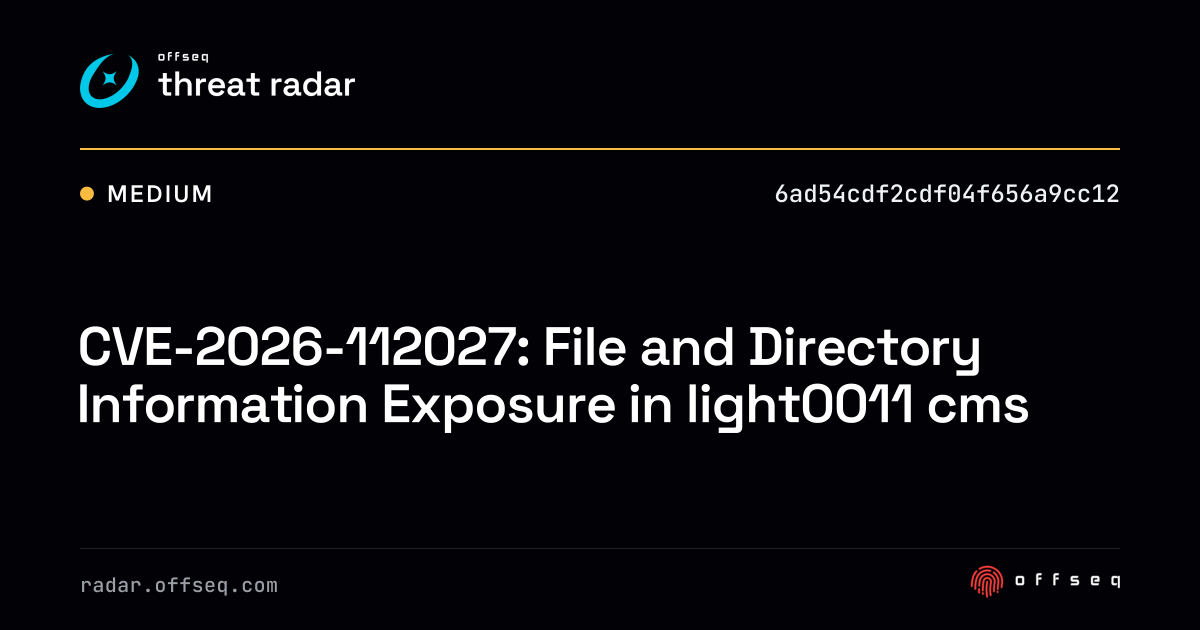 CVE-2026-112027: File and Directory Information Exposure in… | Threat Radar