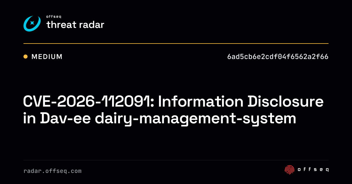 CVE-2026-112091: Information Disclosure in Dav-ee… | Threat Radar