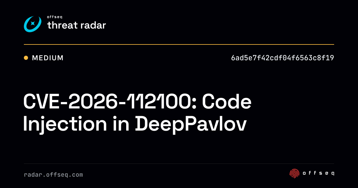 CVE-2026-112100: Code Injection in DeepPavlov | Threat Radar