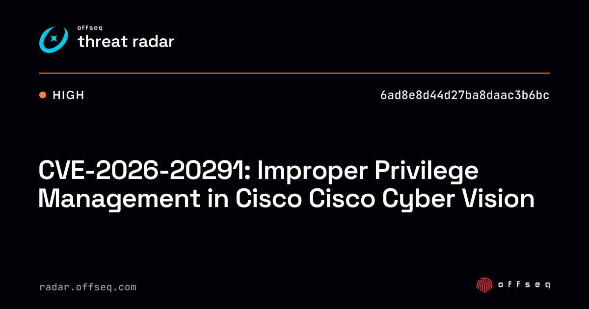 CVE-2026-20291: Improper Privilege Management in Cisco… | Threat Radar