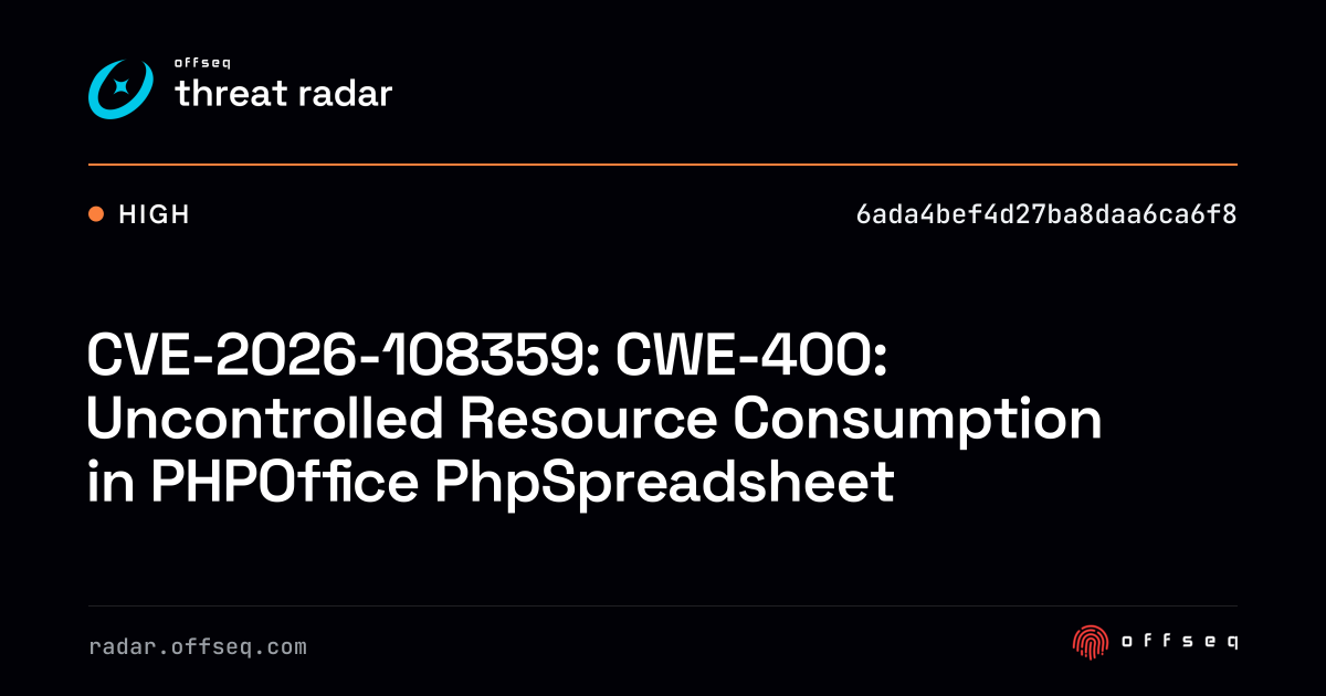 CVE-2026-108359: CWE-400: Uncontrolled Resource Consumption… | Threat Radar