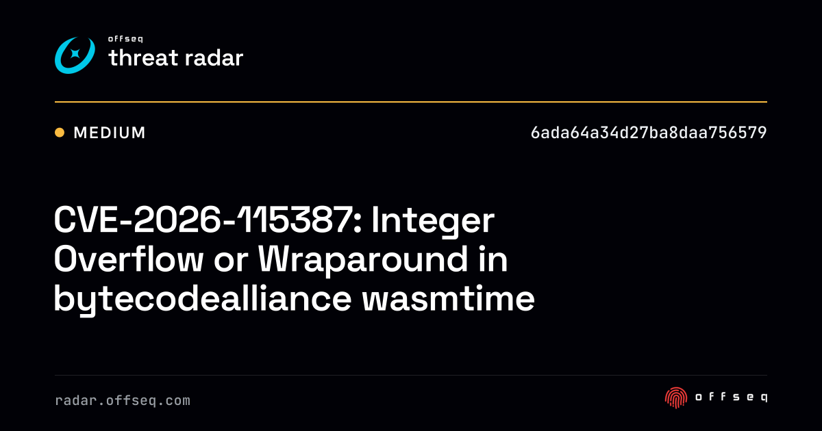 CVE-2026-115387: Integer Overflow or Wraparound in… | Threat Radar