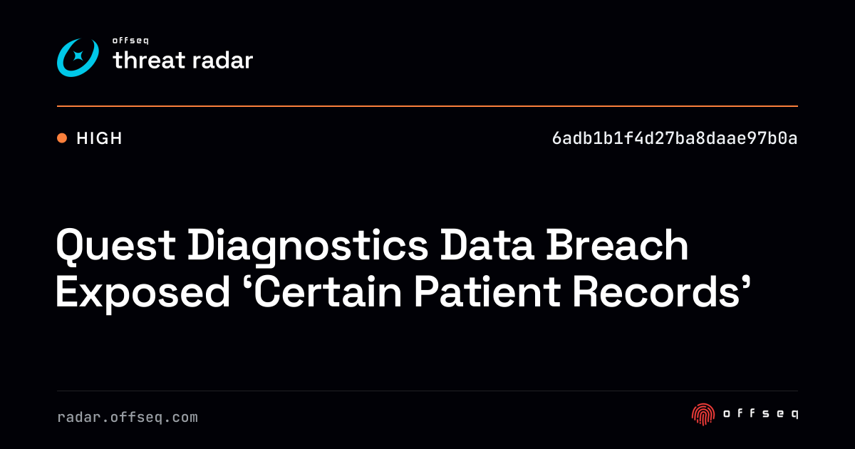 Quest Diagnostics Data Breach Exposed ‘Certain Patient… | Threat Radar