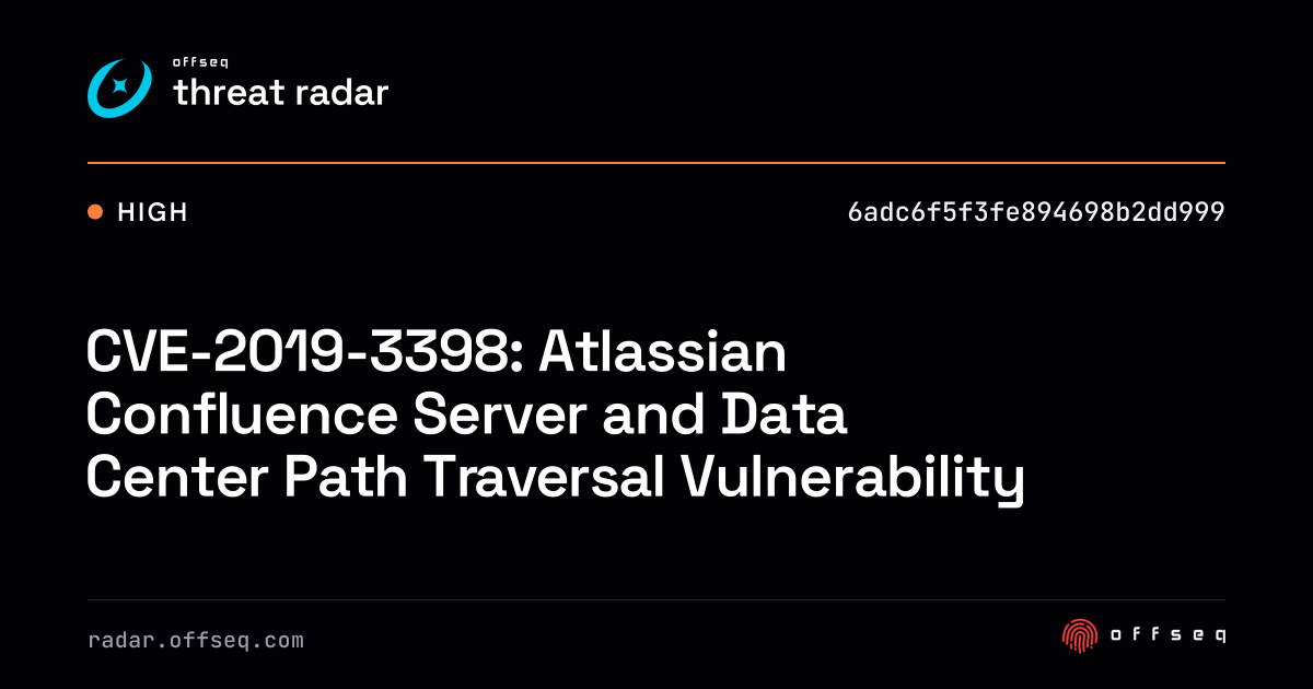 CVE-2019-3398: Atlassian Confluence Server and Data Center… | Threat Radar