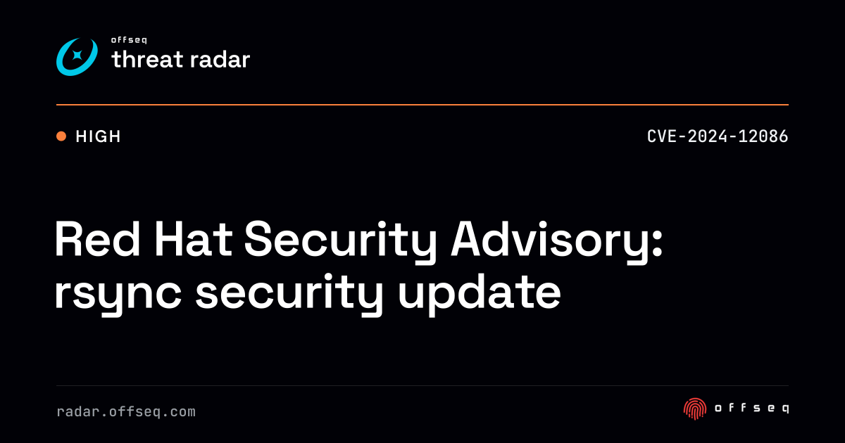 Red Hat Security Advisory: rsync security update | Threat Radar