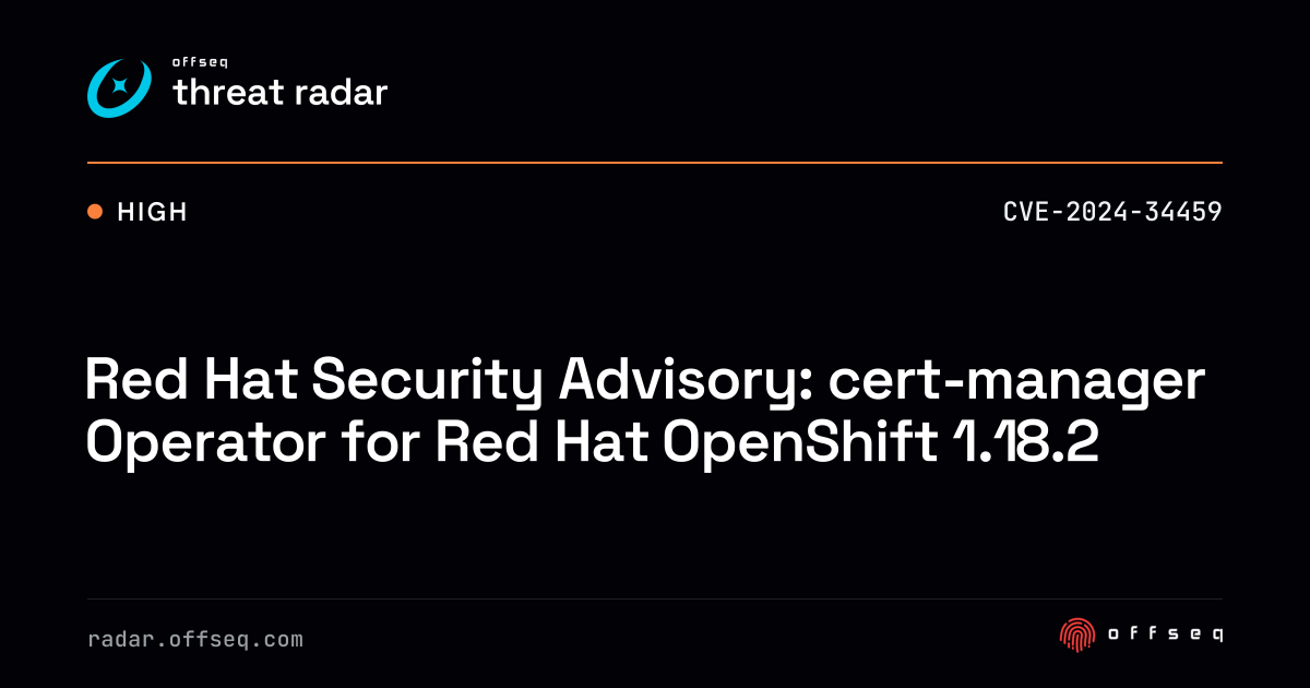 Red Hat Security Advisory: cert-manager Operator… | Threat Radar