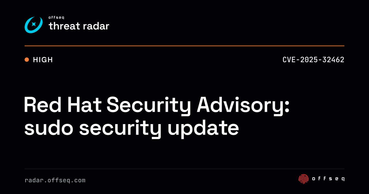 Red Hat Security Advisory: sudo security update | Threat Radar