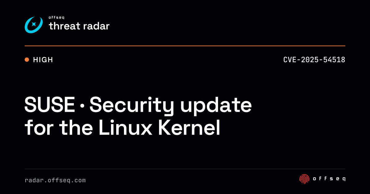 SUSE · Security update for the Linux Kernel | Threat Radar