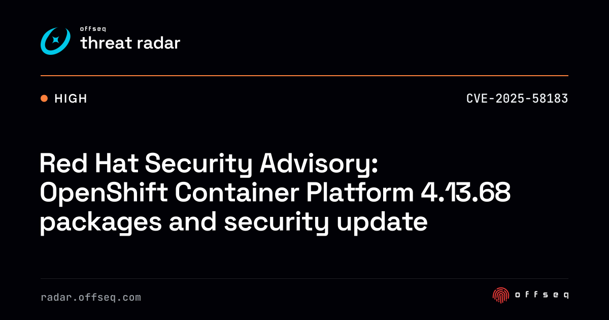 Red Hat Security Advisory: OpenShift Container Platform 4.13.68 ...