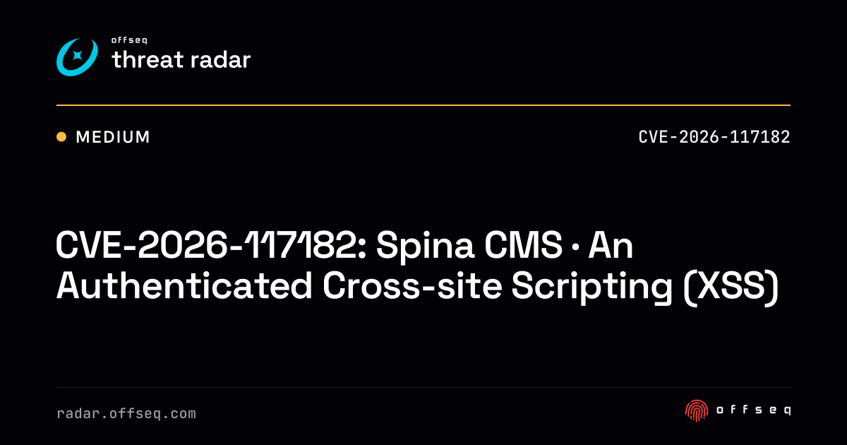 CVE-2026-117182: Spina CMS · An Authenticated Cross-site Scripting ...
