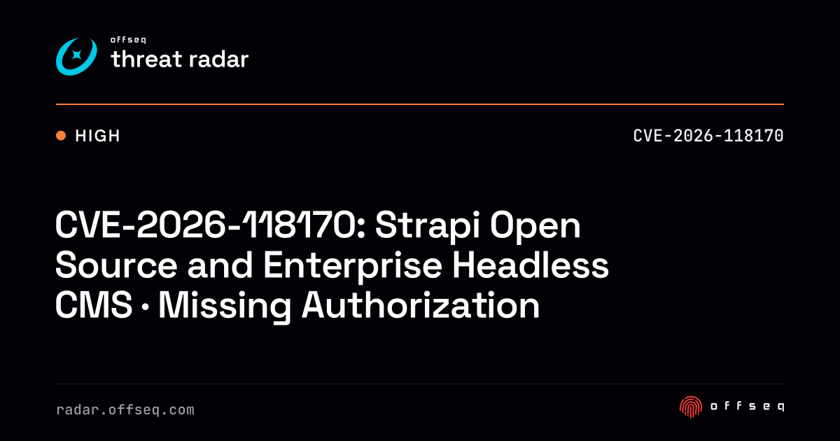 CVE-2026-118170: Strapi Open Source and Enterprise Headless CMS ...
