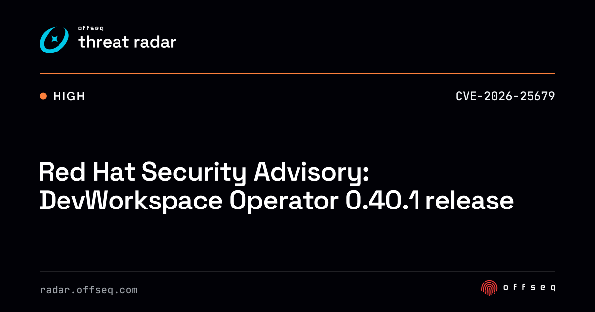 Red Hat Security Advisory: DevWorkspace Operator 0.40.1 release ...