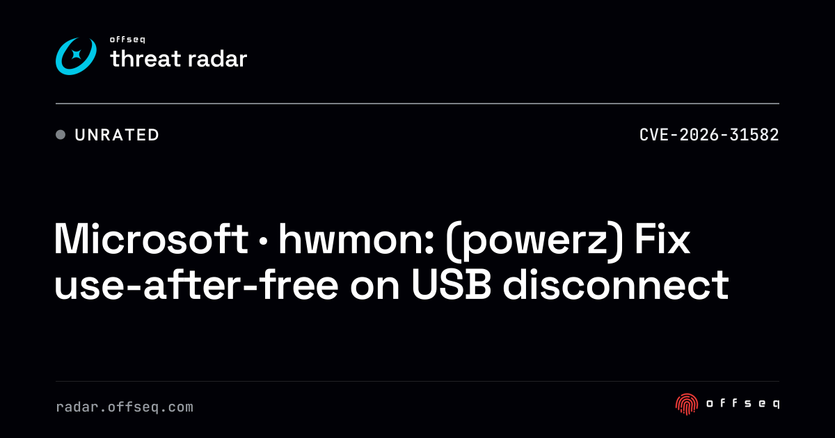 Microsoft · hwmon: (powerz) Fix use-after-free on USB disconnect ...
