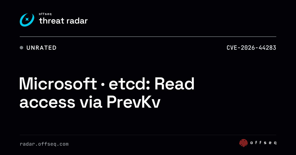 Microsoft · etcd: Read access via PrevKv | Threat Radar