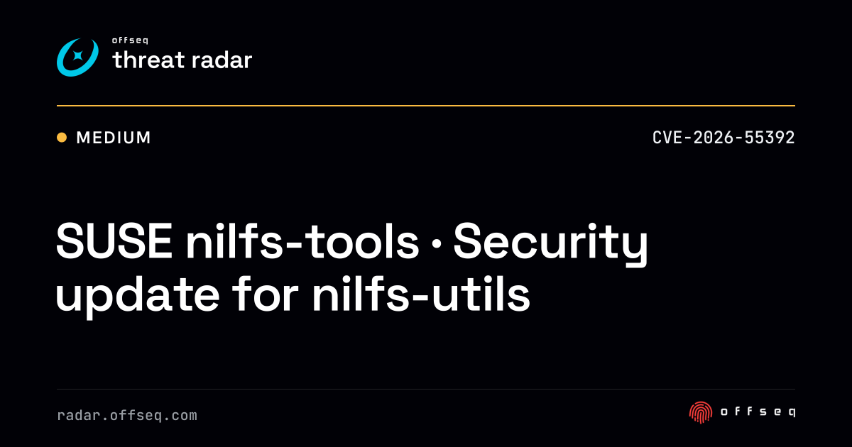 SUSE nilfs-tools · Security update for nilfs-utils | Threat Radar