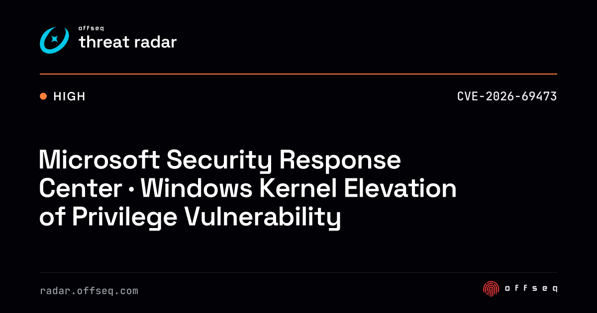 Microsoft Security Response Center · Windows Kernel Elevation… | Threat ...