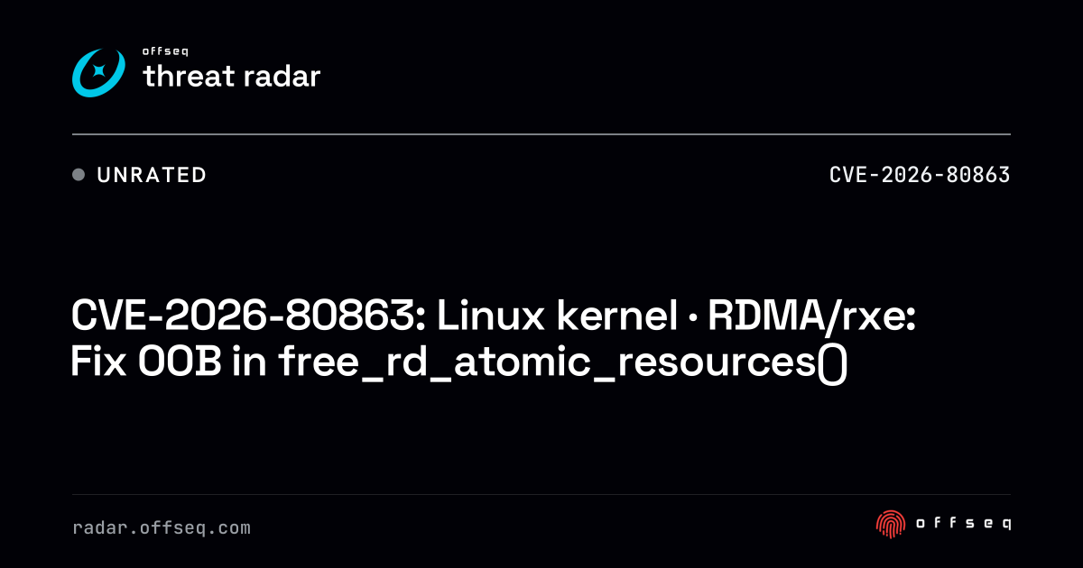 CVE-2026-80863: Linux kernel | Threat Radar