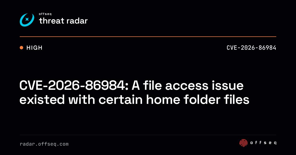 CVE-2026-86984: A file access issue existed with certain home folder ...