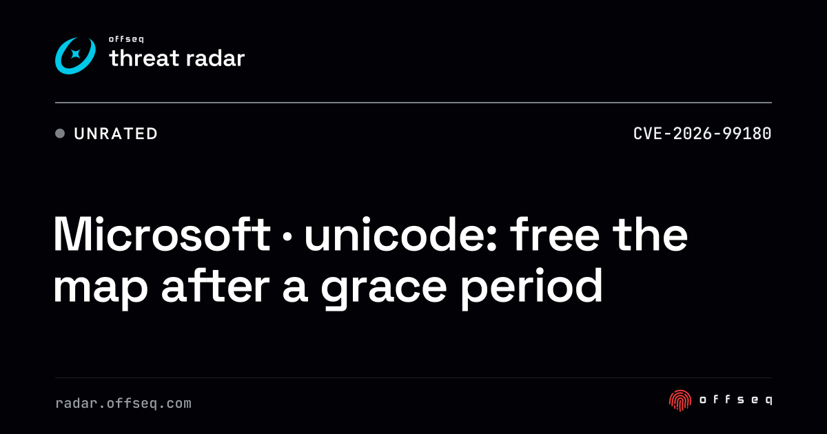 Microsoft · unicode: free the map after a grace period | Threat Radar