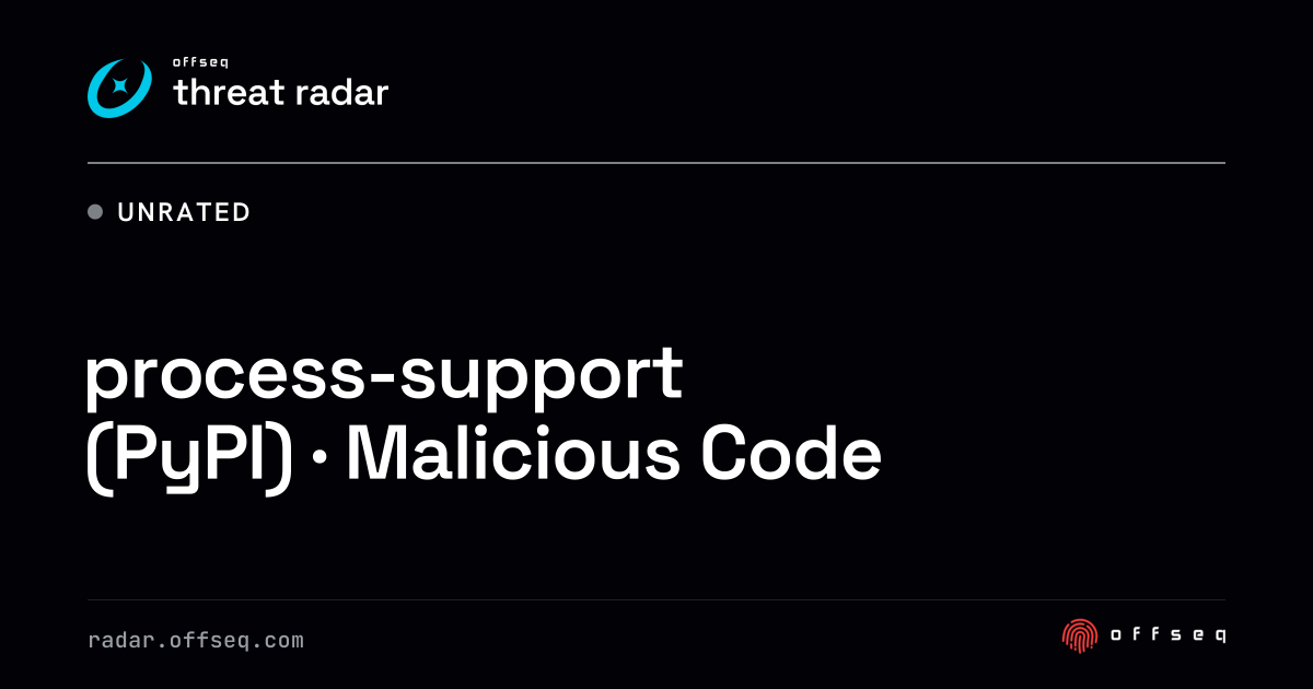 process-support (PyPI) · Malicious Code | Threat Radar